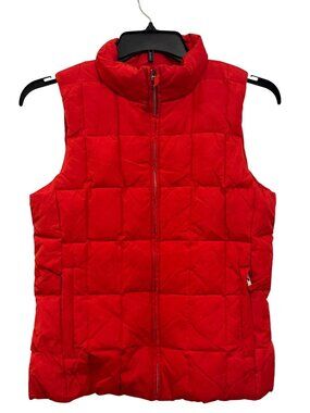 Gap Red Quilted Down Puffer Vest Small Lightweight Nylon Shell